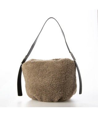 UNBILLION カシュカシュ cachecache / フリーハンドルボアショルダーバッグ ブラウン