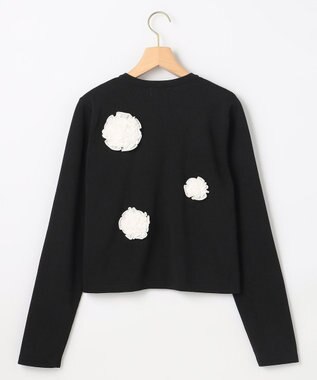 組曲 S 【組曲×setsuko sagittaire】ボンボンフラワーニット カーディガン ブラック系