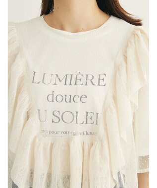 Green Parks ■ＥＳＣＡＲ　ドットチュールフレアヨークプルオーバー Ivory