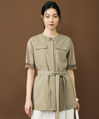 自由区 S 【セットアップ対応】リネンストレッチ ジレ