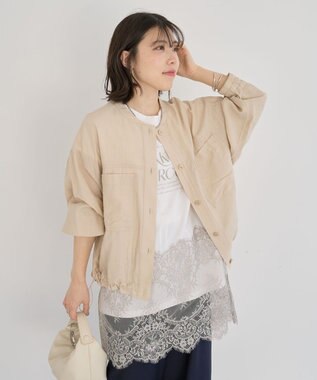 Green Parks シア‐シャツブルゾン Light Beige