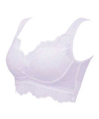 BRADELIS New York 【BRADELIS Me / ノンワイヤー・バストアップ】レーシィオールインワンブラ 日中も就寝時も快適に補正するブラ ライラック