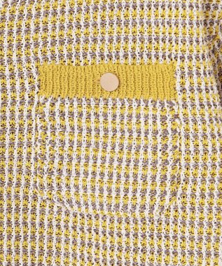 自由区 L 【洗える】ミックスツイードニット カーディガン ピスタチオ系