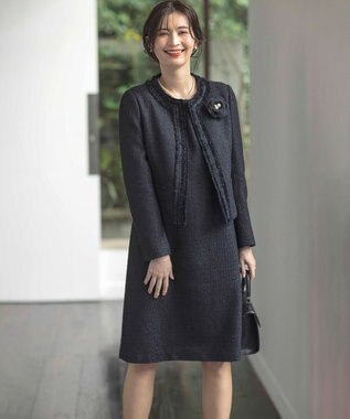 組曲 エアリーフラワーパールコサージュ ネイビー系