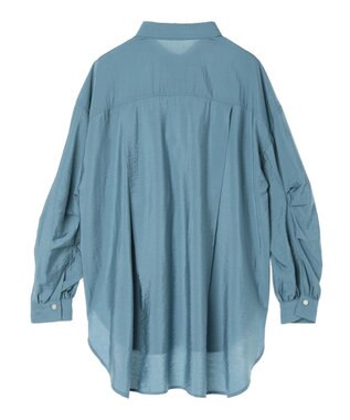 AMERICAN HOLIC 接触冷感Ｗポケット袖タックシャツチュニック Sax