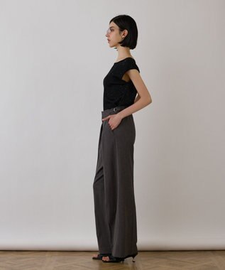 GRACE CONTINENTAL スパンコールリブトップ ブラック