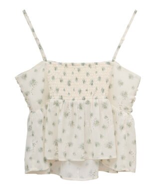 earth music&ecology 花柄ギャザーキャミビスチェ Light Green