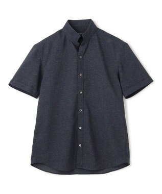 JOSEPH HOMME 新素材【軽量/通気性/清涼感/洗える/ストレッチ】レノクロスストレッチ　ウィングカラー半袖シャツ ネイビー系