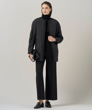 ICB L 【リバーシブル着用可能】 リバーシブルキルト ミドル丈コート チャコール×ブラック系