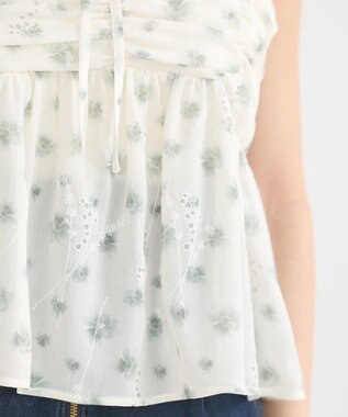 earth music&ecology 花柄ギャザーキャミビスチェ Light Green
