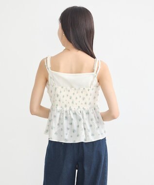 earth music&ecology 花柄ギャザーキャミビスチェ Light Green