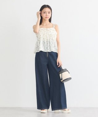 earth music&ecology 花柄ギャザーキャミビスチェ Light Green