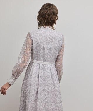 GRACE CONTINENTAL オーナメント刺繍フレアワンピース ラベンダー