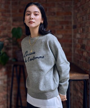 ANY 刺繍ロゴニット ライトグレー