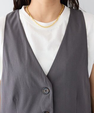 CRAFT STANDARD BOUTIQUE バックスリットショートベスト Gray