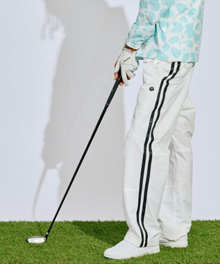 PW CIRCULUS 【撥水加工/ストレッチ】サイドストライプ ワイドパンツ ゴルフ ホワイト系
