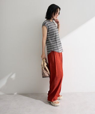 Green Parks マルチボーダーフレンチプルオーバー Gray