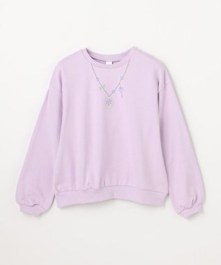 ANY KIDS 【WEB限定】7days 裏毛トレーナー ラベンダー×ネックレス