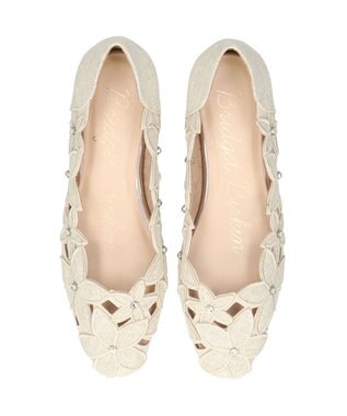 Bridget Birkin 【Bridget Birkin】フラワーカットワークラメパンプス アイボリー雑材