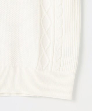 23区GOLF 【MEN/キングサイズ】【洗える】ケーブル柄 ニットベスト ホワイト系