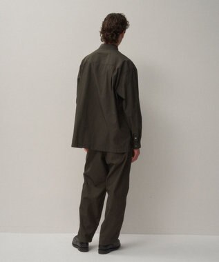 ATON SHRINK COTTON LAWN | ルーズフィットパンツ - UNISEX DARK BROWN