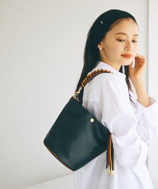 TOPKAPI 【Breath TOPKAPI】RIPPLE リプル コードハンドル 2way バケツ ショルダーバッグ ブラック