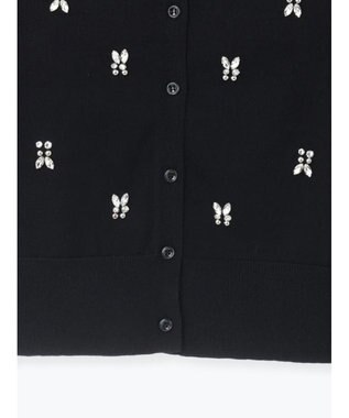 Te chichi ビジューニットコンパクトカーディガン ブラック