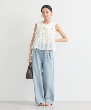 earth music&ecology 花柄ギャザーキャミビスチェ Sax