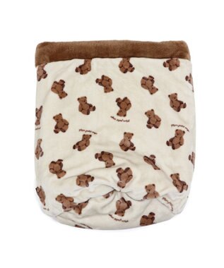 PET PARADISE ペットパラダイス くまちゃん 遠赤外線 寝袋  筒型 M (42×70cm) オフホワイト×ブラウン