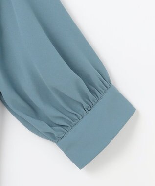 ANY L 【洗濯機可】バックプリーツシャツ ブルーグリーン