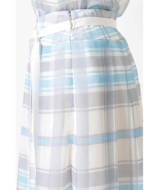 DAKS 50th アニバーサリーチェック シフォン レイヤードスカート ブルー