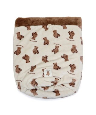 PET PARADISE ペットパラダイス くまちゃん 遠赤外線 寝袋  筒型 M (42×70cm) オフホワイト×ブラウン