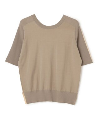 BEIGE， JULIE / コットンシルク 2WAY半袖ニット Peach