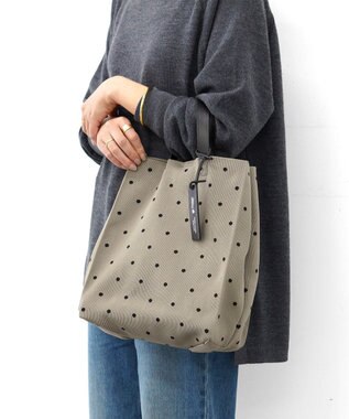 FOLNA RD ニットショッパートートバッグ グレーべージュ