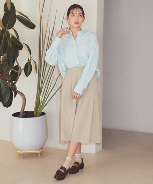 earth music&ecology 選べる丈タックスカーチョ Beige