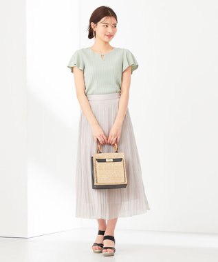 ANY SIS S 【洗える】パール調ポイントフレアスリーブ ニット ミント