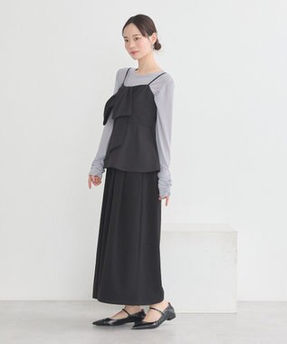 earth music&ecology 選べる丈タックスカーチョ Black