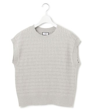 J.PRESS YORK STREET 【WOMEN】コットンケーブル ベスト ライトグレー系