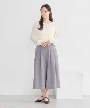 earth music&ecology 選べる丈タックスカーチョ Gray