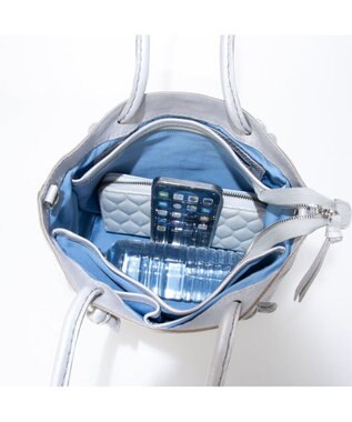 UNBILLION ペルケ perche / ソフトレザー3層2wayトート シルバー