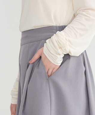 earth music&ecology 選べる丈タックスカーチョ Gray