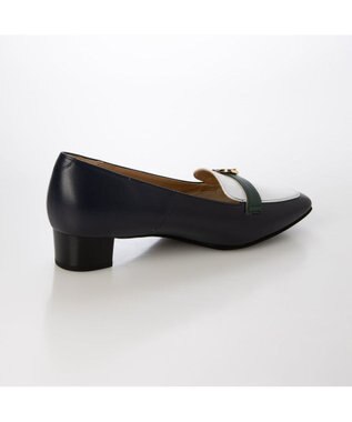 ing <ing>ベルトデザインヒールローファー ネイビーコンビ