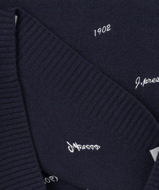 J.PRESS MEN エンブロイダリー クルーネックニット ネイビー系