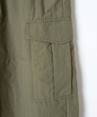 WEGO 【ウエストゴム】ナイロンイージーワイドカーゴパンツ カーキ