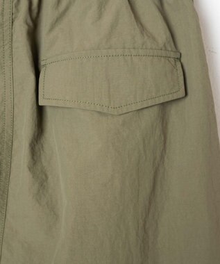 WEGO 【ウエストゴム】ナイロンイージーワイドカーゴパンツ カーキ