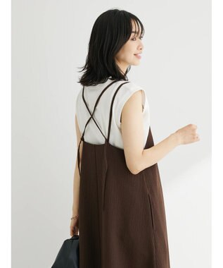 Green Parks 表面感キャミワンピース Brown