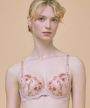 une nana cool バックスタイルまでかわいい Steppe Flower ワイヤーブラ スモークピンク