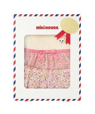 MIKI HOUSE HOT BISCUITS スタイ＆ブルマ ギフトセット【BOX付き】 白×ピンク