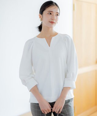 組曲 タックスリーブカルゼ カットソー アイボリー系