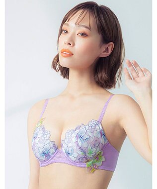 Wing ブラジャー Wing Lesiage ふっくら、まる胸メイク 背中にやさしくフィット 【2860シリーズ】 パッド有 ブラ PB2860 ウイング／ワコール パープル